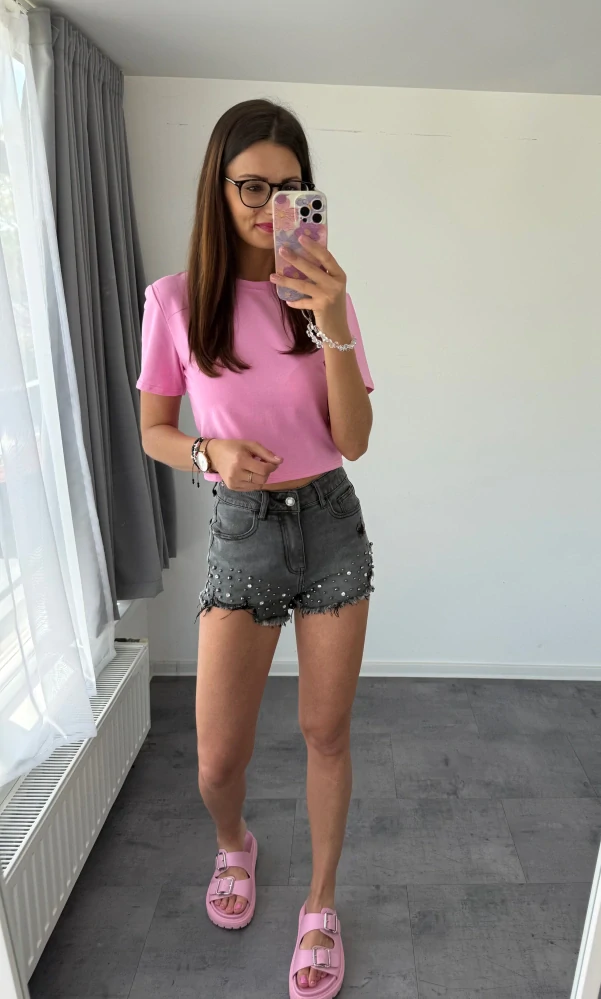 Riflové šortky "BLACK DENIM"