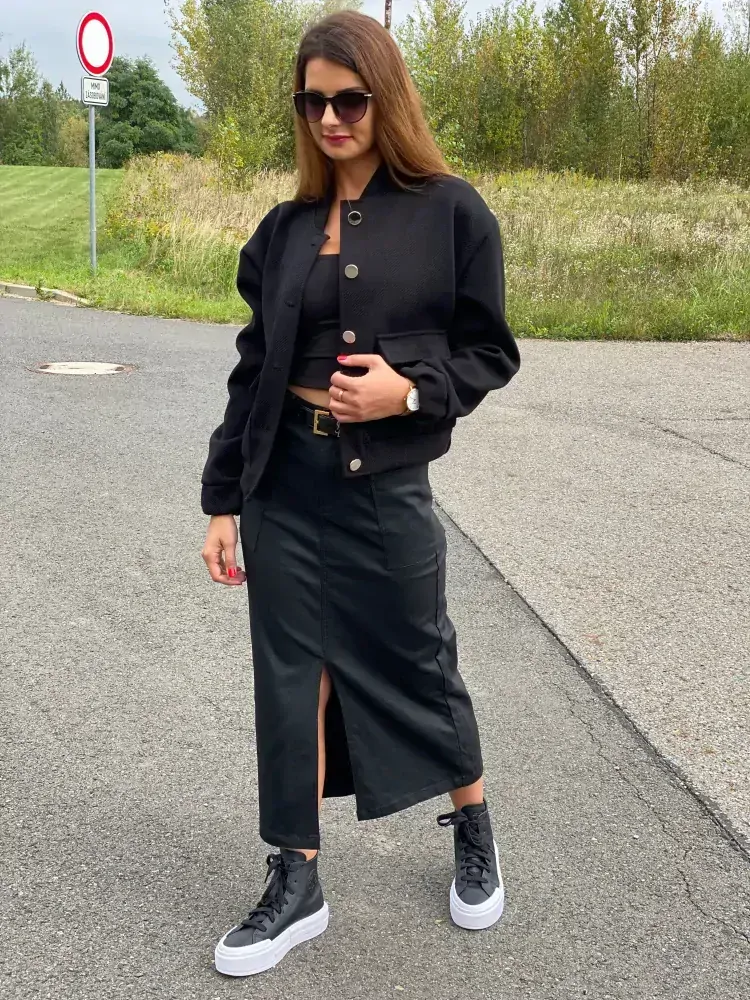 Dlouhá koženková sukně “ROYAL”