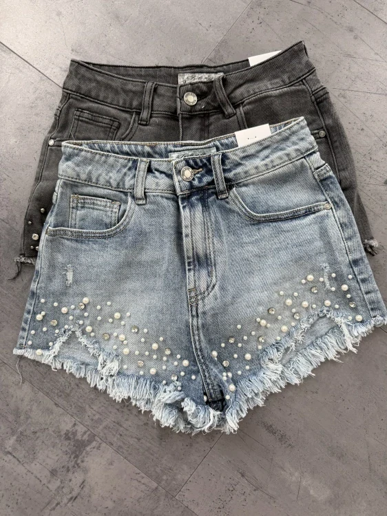 Riflové šortky "BLACK DENIM"