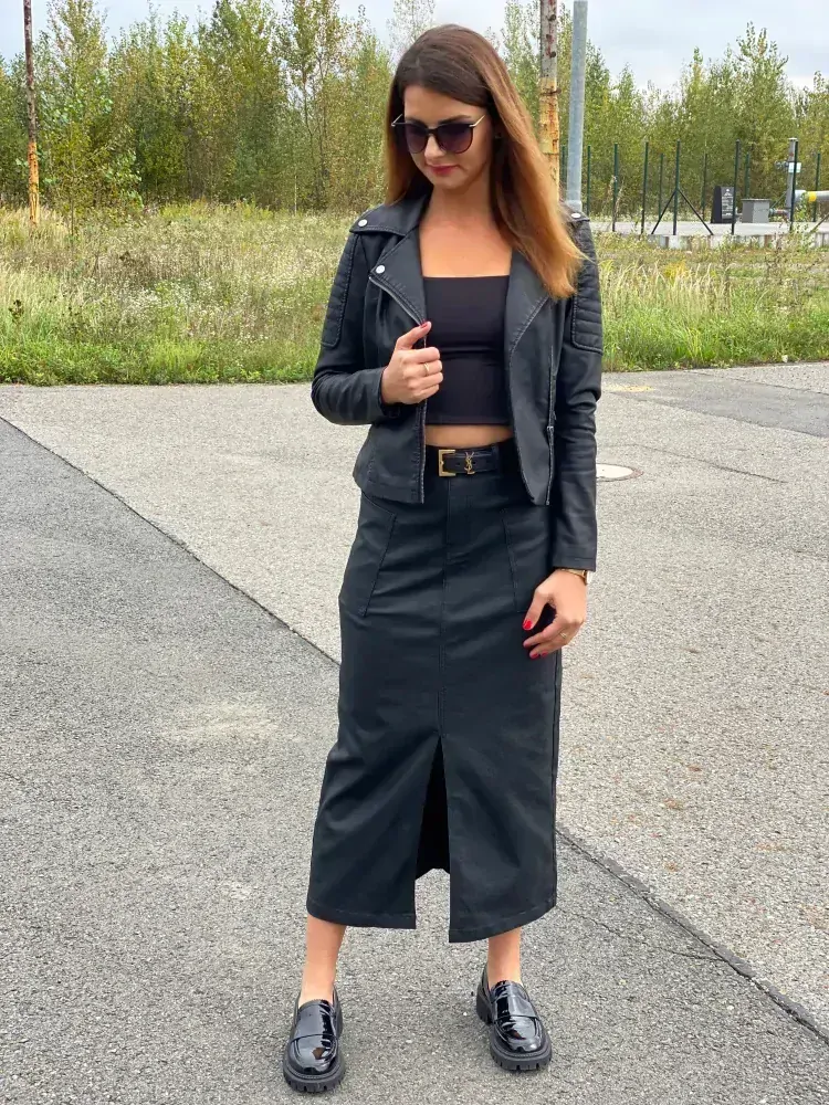 Dlouhá koženková sukně “ROYAL”