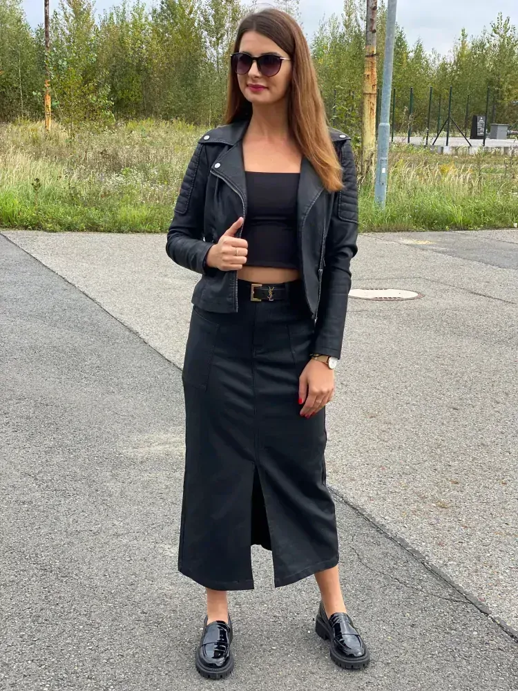 Dlouhá koženková sukně “ROYAL”