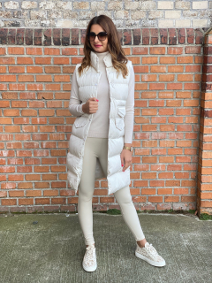 Koženkové legíny “LIGHT CREME”